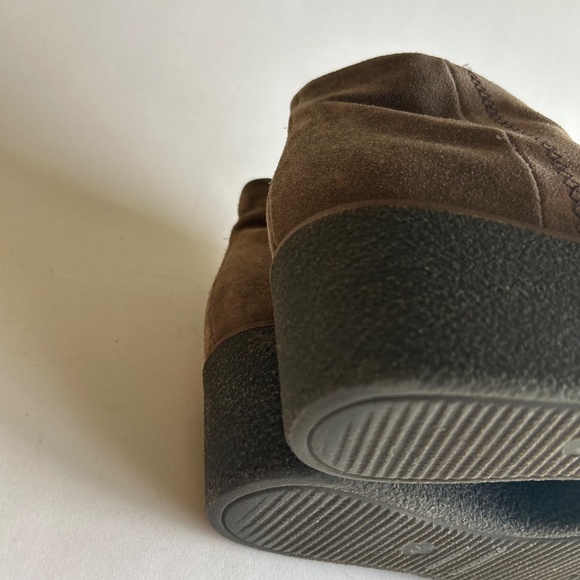 Aquatalia Brown Suede Genuine Leather Rubber Outsole Ankle Wedge Boots size 7.5 - Picture 11 of 16